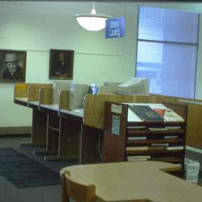 1/14/03, Emmons office products workers setting up computer cubicles in C.M. White library