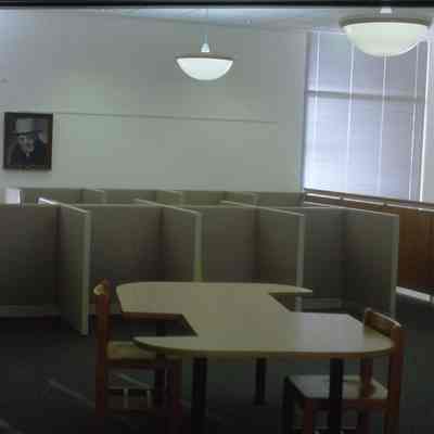 1/14/03, Emmons office products workers setting up computer cubicles in C.M. White library