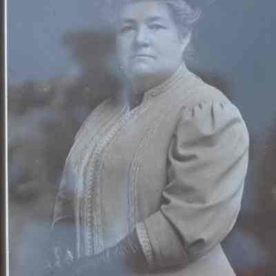 Juniata Andrews (Mrs. J.J.) Nelson (1849-1920), Amherst, Wisconsin. House: 308 Main Street