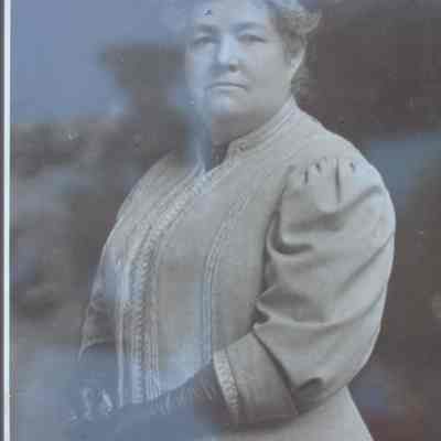 Juniata Andrews (Mrs. J.J.) Nelson (1849-1920), Amherst, Wisconsin. House: 308 Main Street