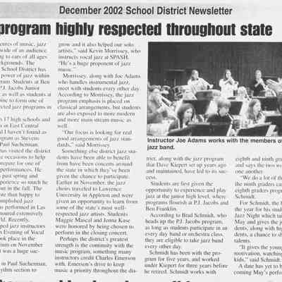 2002, SPASH jazz band, Joe Adams
