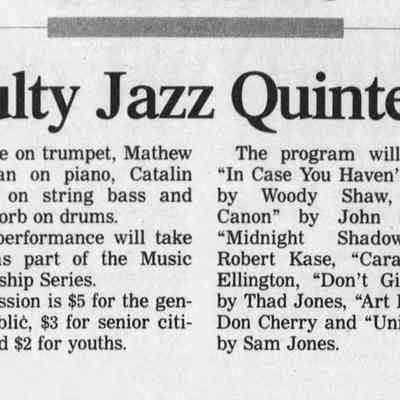 2002, UWSP Faculty Jazz Quintet