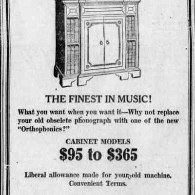 1929, cabinet phonograph, Wilson Music Company