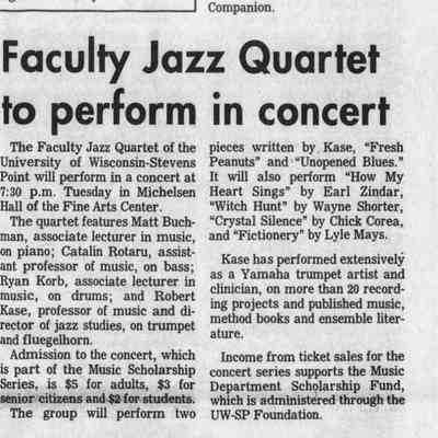 1997, UWSP faculty jazz quartet