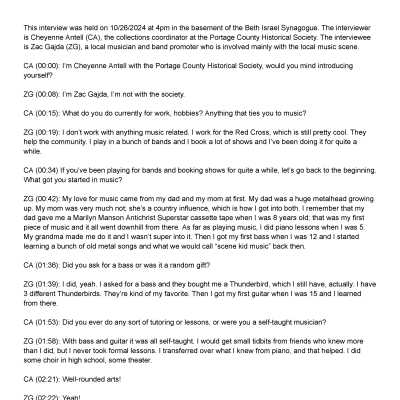 Zac Gajda Oral History Interview