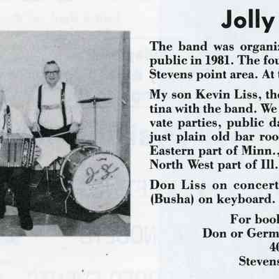 Jolly Musicians. Don Liss, Germaine Liss (Busha), Kevin Liss