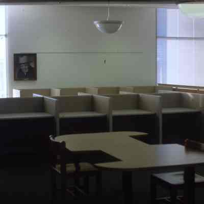 Portage County Public Library, Stevens Point, WI. February 2003. 2nd floor, new computer desks installed.