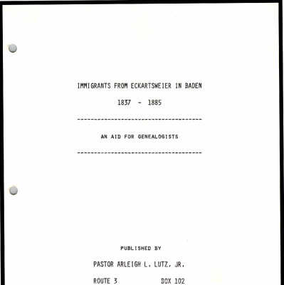Immigrants from Eckartsweier, draft