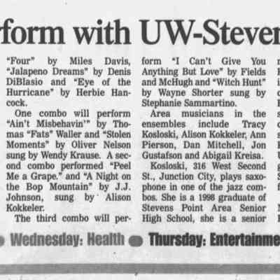 2000, SPASH and UWSP jazz