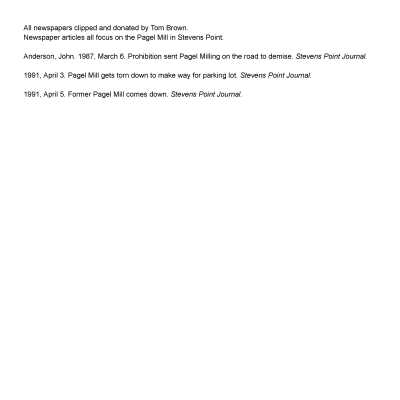 Newspaper articles for further research
