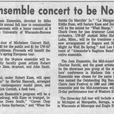 1988, UWSP jazz ensemble
