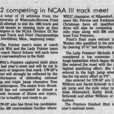 1984, Michelle Riedi, Carlene Willkom, Sarah Schmidt. Alisa Holzendorf, Kathy Seidl, Jane Brilowski, Cathy Ausloos.