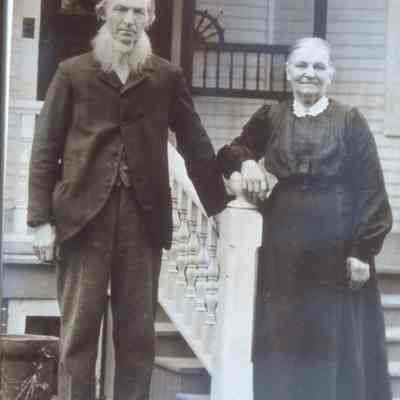 Louis and Ingebore Nelson, Sr, at their house, 206 Wilson St., Amherst, Wisconsin