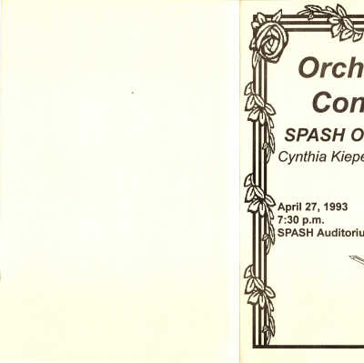 SPASH orchestra presents an orchestra concert directed by Cynthia Kiepert