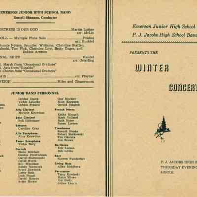 Emerson and PJ Jacobs Band 1965 Winter Concert