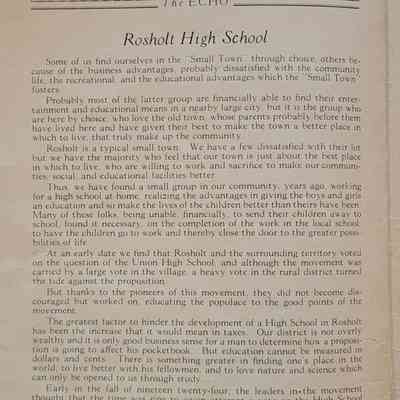 Rosholt school music 1926-1959