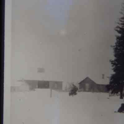 Ole / Martin Wrolstad farm, including round barn, northeast side of Peru, town of New Hope, Portage County, WI. From around 1910.