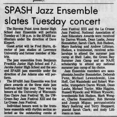 1983, SPASH jazz ensemble