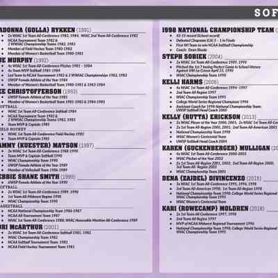 UWSP Hall of Fame, softball