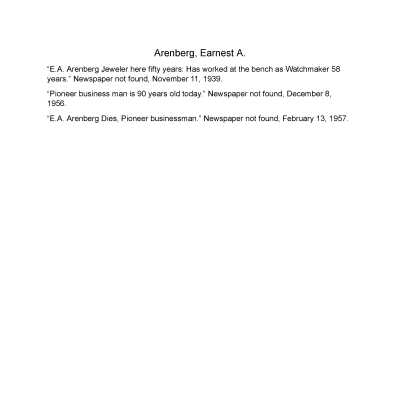 Arenberg, Ernest A. Ernest A Arenberg. Ernest Arenberg.