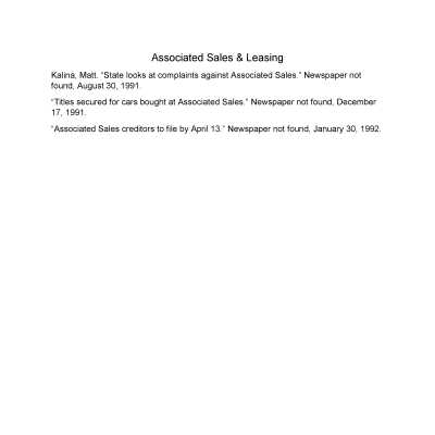 Associated Sales and Leasing.