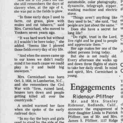 1972, Janice Peppers Carmichael