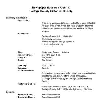 Research Aids - C