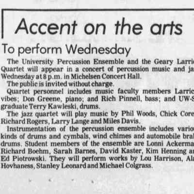 1978, Geary Larrick quartet, Don Greene, Rich Pinnell, Terry Kawleski