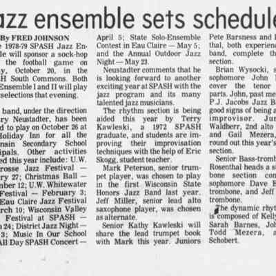 1978, SPASH jazz ensemble, Gary Neustadter