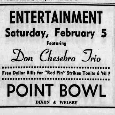 1966, Don Chesebro trio, Point Bowl