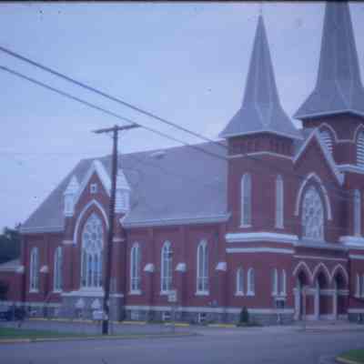 Saint Peter's Evangelical Lutheran Church on East Main Street in Wayauwega, Wisconsin. Taken in 1909, Wisconsin, Synod.