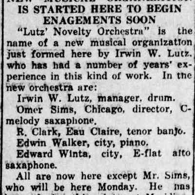 1921, Irwin Lutz Novelty Orchestra
