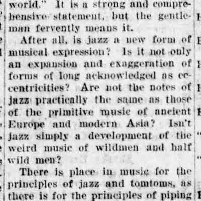1924, Jazz not well recieved