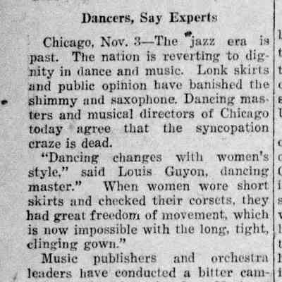 1922, jazz will die out