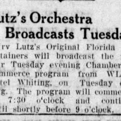 1925, Irv Lutz on WLBL