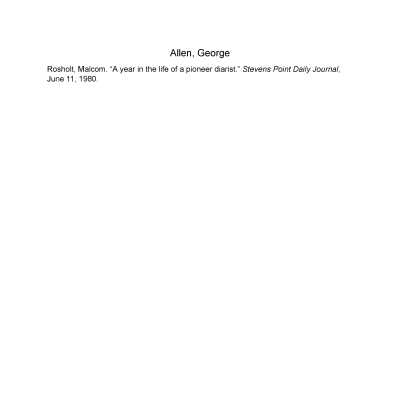 Allen, George. George Allen.