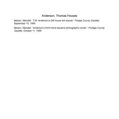 Anderson, Thomas Houses. Thomas Anderson.