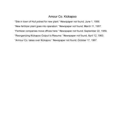Armour Co. / Kickapoo. Kickapoo Fertilizer. Armour Company.