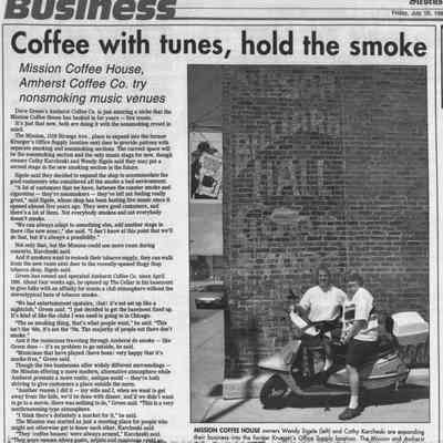 Mission Coffee House photos and newspaper articles