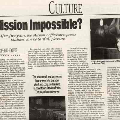 Wausau City Pages, November 21-27, 1997. First page of story