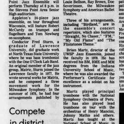 1979, Lawrence University jazz ensemble