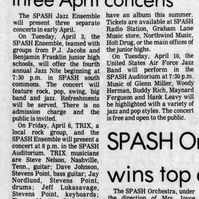 1979, SPASH jazz ensemble