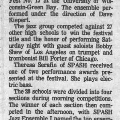 1985, SPASH jazz ensemble