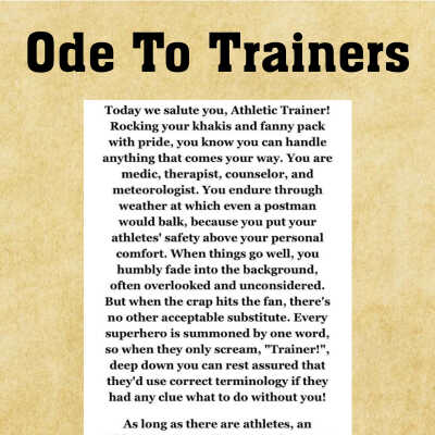 Ode to the trainers