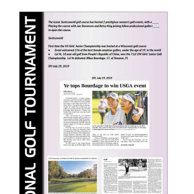 National golf tournament, 2019