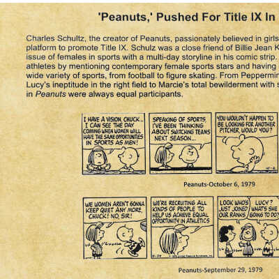 'Peanuts' pushed for Title IX in the 1970s