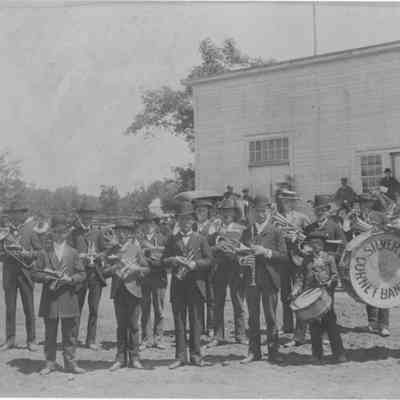 The Silver Lake Cornet Band in Scandinavia, Wisconsin, around 1890