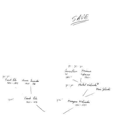 Handwritten family tree