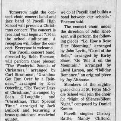 1999, Pacelli high school