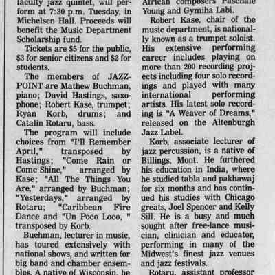 1999, UWSP faculty jazz